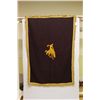 Image 3 : Vintage burgundy wool blanket with center