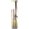 Image 1 : Collection of 3 includes 2 pair early wooden skis