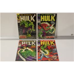 INCREDIBLE HULK #105-108 (1968) 4 SILVER ARE