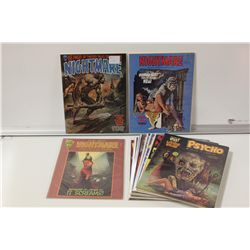 HORROR MAGS 12 ISSUE BRONZE LOT, 12 DIFFERENT