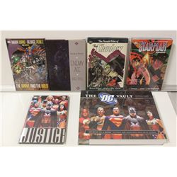 5 DIFFERENT DC HARDCOVERS & THE DC VAULT DELUXE