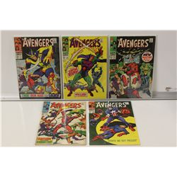 AVENGERS 1968 LOT OF 5 ISSUES:  #51, 52, 54, 55 &