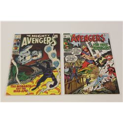 AVENGERS #62 & 77 (1969-70) EXCELLENT COPIES.