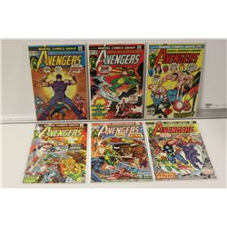 AVENGERS 6 ISSUE BRONZE AGE LOT (1973-74) #109,