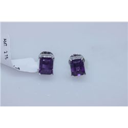 15.50 CTW AMETHYST EARRING .925 STERLING SILVER