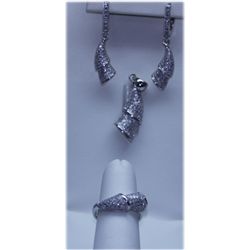 62.30 CTW CTW MICRO PAVE CZ EARRING, RING,PENDANT SET .