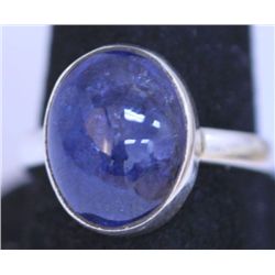24.40 CTW TANZANITE RING .925 STERLING SILVER