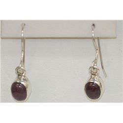 12.90 CTW RUBY EARRINGS .925 STERLING SILVER