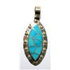 Image 1 : Zuni Turquoise Sharp Oval Pendant