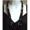 Image 1 : Navajo Onyx & Multi-Stone 3-Strand Necklace - Tommy Singer