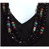 Image 2 : Navajo Onyx & Multi-Stone 3-Strand Necklace - Tommy Singer