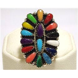 Navajo Multi-Stone Cluster Sterling Silver Women's Ring - Juliana Williams