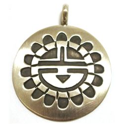 Navajo Sterling Silver Sun Face Pendant - Stanley Gene