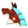 Image 1 : Zuni Multi-Stone Horse Pendant & Pin - Stephan Lonjose