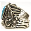 Image 3 : Old Pawn Navajo Kingman Turquoise Sterling Silver Cuff Bracelet - Kirk Smith