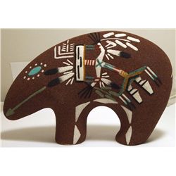 Navajo Sand Painting Kachina on Bear Pottery - Eva Betone