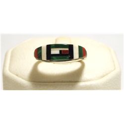 Zuni Multi-Stone Inlay Sterling Silver Women's Ring - Erma Eustice