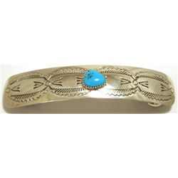 Navajo Turquoise Sterling Silver Hair Barrette - Joann Silver