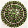 Image 1 : Navajo Green Turquoise Needlepoint Sterling Silver Pendant & Pin - Violet Begay