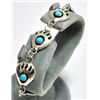 Image 1 : Navajo Turquoise Bear Paw Sterling Silver Link Bracelet - Joey McCray