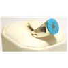 Image 2 : Zuni Turquoise Inlay Sterling Silver Women's Ring - Johnson Laweka
