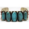 Navajo Coral & Morenci Turquoise Sterling Silver Cuff Bracelet - Nelvin Burbank