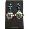 Navajo Turquoise Sterling Silver Post Earrings - Albert J Brown