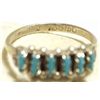 Image 4 : Zuni Turquoise Sterling Silver Women's Ring - Roland Quam