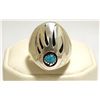 Navajo Turquoise Sterling Silver Bear Paw Men's Ring - Rose Ann Silago