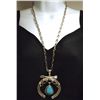 Image 1 : Old Pawn Navajo Kingman Turquoise Sterling Silver Necklace - Ben Begaye