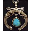 Image 2 : Old Pawn Navajo Kingman Turquoise Sterling Silver Necklace - Ben Begaye