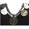 Image 2 : Navajo Sterling Silver Multi-Coin Necklace & Earrings Set - Paul Livingston