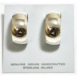 Navajo Sterling Silver Half Hoop Post Earrings