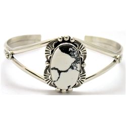 Navajo Howlite Sterling Silver Bracelet - Mary Ann Spencer
