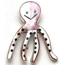 Zuni Octopus Pendant & Pin - Valerie Comosona
