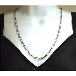 Navajo 24" Sterling Silver Handmade Thick Link Necklace Chain - Sally Shirley