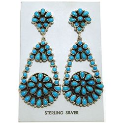 Navajo Turquoise Sterling Silver Post Earrings - Emma Lincoln