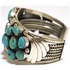 Image 3 : Old Pawn Navajo Morenci Turquoise Sterling Silver Cuff Bracelet - Mary Morgan
