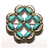 Image 1 : Zuni Turquoise Flower Pendant & Pin