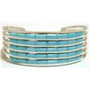 Image 1 : Zuni Turquoise Channel Inlay Sterling Silver Cuff Bracelet - Anselm Wallace