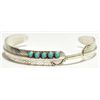 Image 1 : Navajo Turquoise Dots Sterling Silver Feather Bracelet - Chris Charley