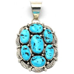 Navajo Turquoise Cluster Pendant - Mary Ann Spencer