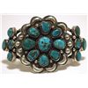 Image 1 : Old Pawn Navajo Morenci Turquoise Sterling Silver Cuff Bracelet - Henry Sam