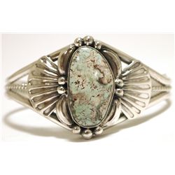Navajo Dry Creek Turquoise Sterling Silver Cuff Bracelet - Mary Ann Spencer