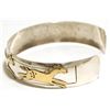 Image 3 : Navajo 12k Gold Fill Horses over Sterling Silver Cuff Bracelet - Virgil Reader