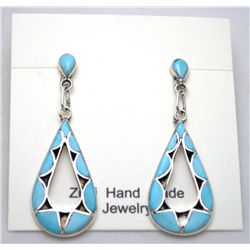 Zuni Turquoise Teardrop Earrings