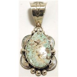Navajo Dry Creek Turquoise Sterling Silver Pendant - Mary Ann Spencer
