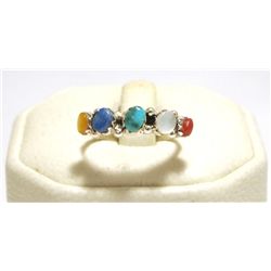 Navajo Multi-Stone Sterling Silver Women's Ring - Johnny Wallace