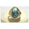 Image 1 : Zuni Turquoise Sterling Silver Snake Men's Ring - Effie Calavaza