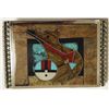 Image 1 : Zuni Multi-Stone Inlay Bear Sterling Silver Buckle - Gilbert & Mildred Calavaza